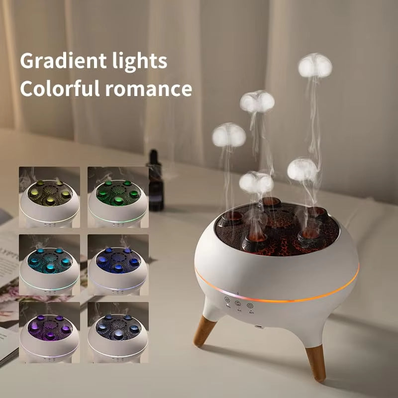 Dynamic Jellyfish Air Humidifier 250ml Essential Oil Diffuser Remote Control Bedroom Humidifier With 7 Colorful Night Lights