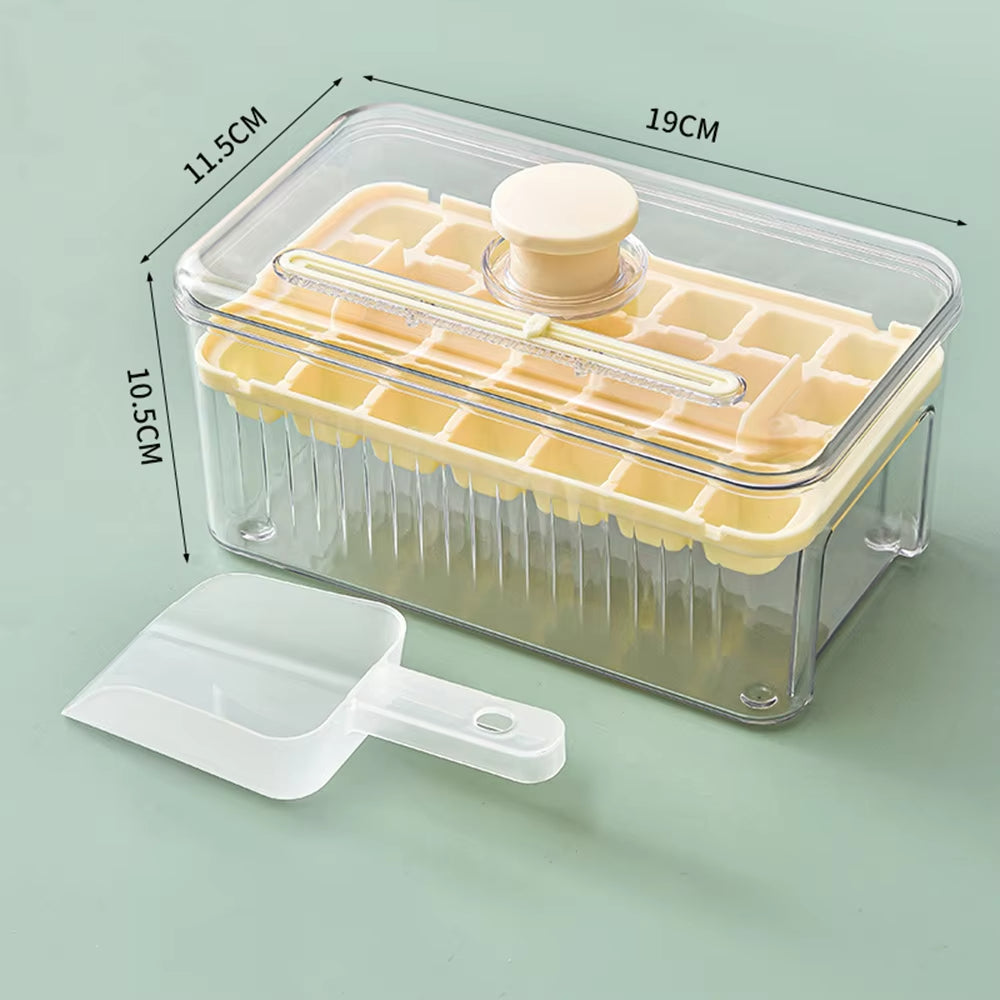 Press Type Ice Cube Tray With Storage Box Ice Cube Maker Ice Box Tray Kitchen Gadget Ice Bucket Ice Mould for Beer Quick-freeze